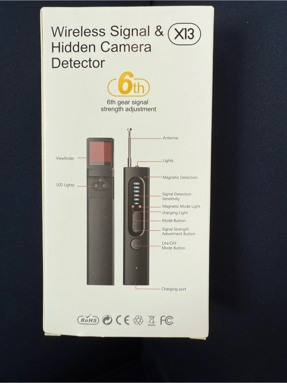 Wireless Signal & Hidden Camera Detector - Black
